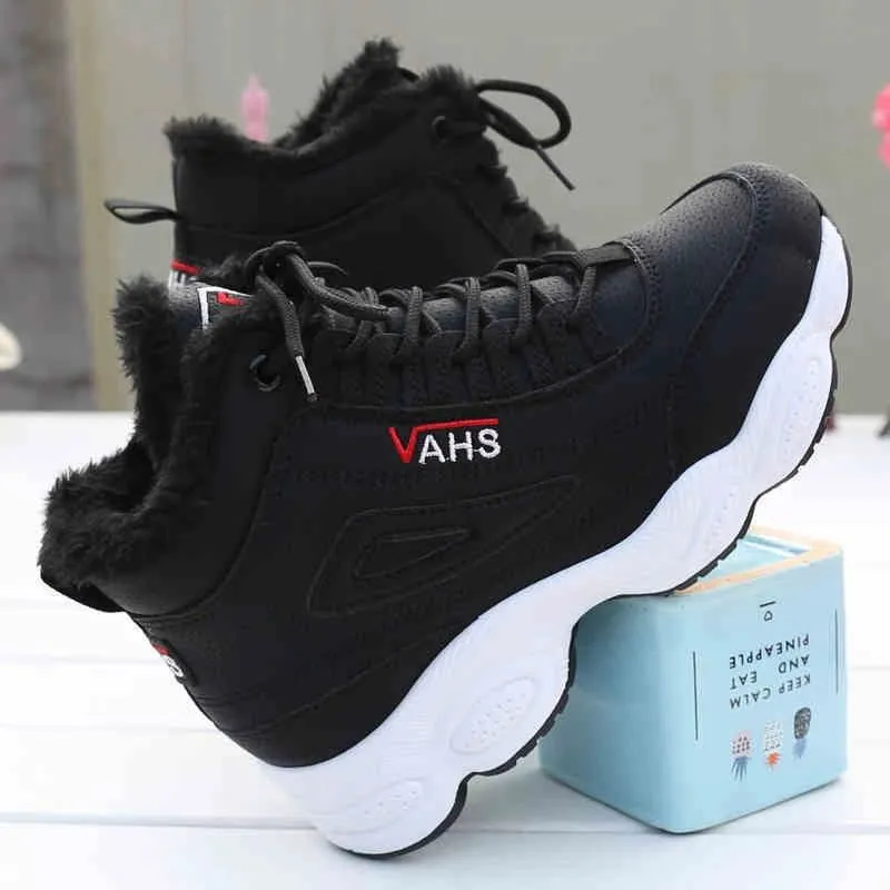 Amozae  New Style Designer Sneakers Woman Plus Velvet Warm Snow Boots Women's Shoes Autumn Winter Flat White Shoes Casual Cotton Shoes