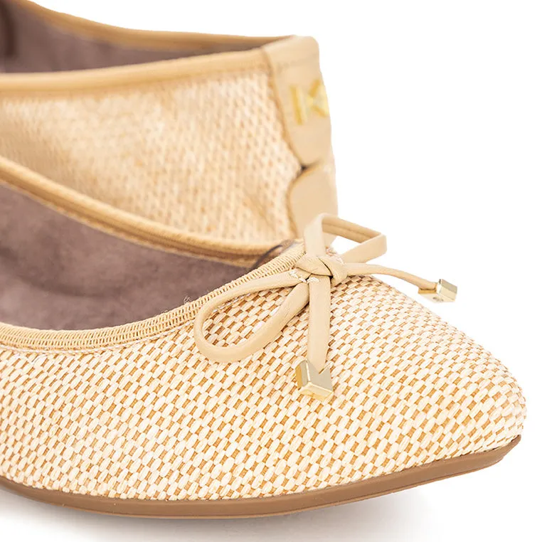 ANNIE Ballet Flat Shoes - Natural Raffia