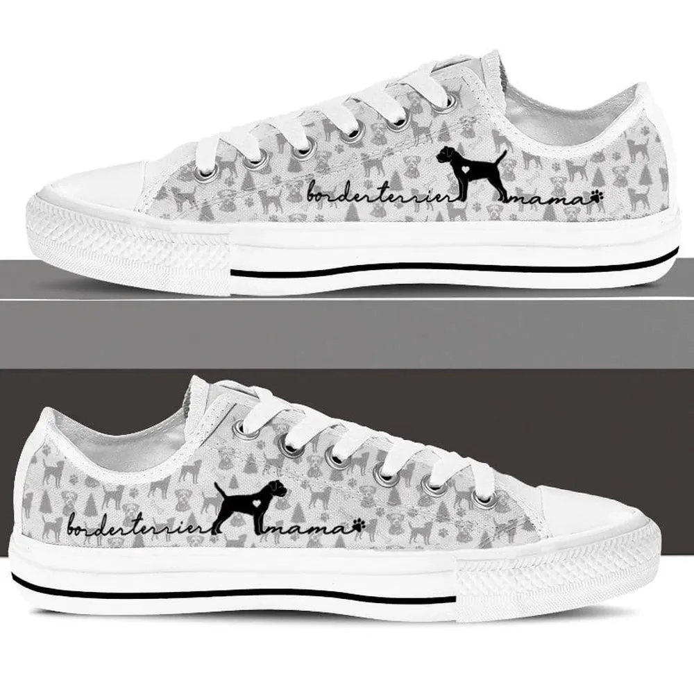 Border Terrier Low Top Shoes, Dog Printed Shoes, Canvas Shoes For Men, Women