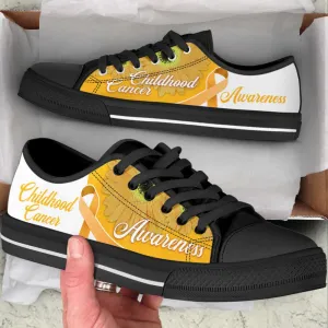 Childhood Cancer Shoes Awareness Ribbon Low Top Shoes Canvas Shoes, Best Canvas Shoes, Low Top Sneaker