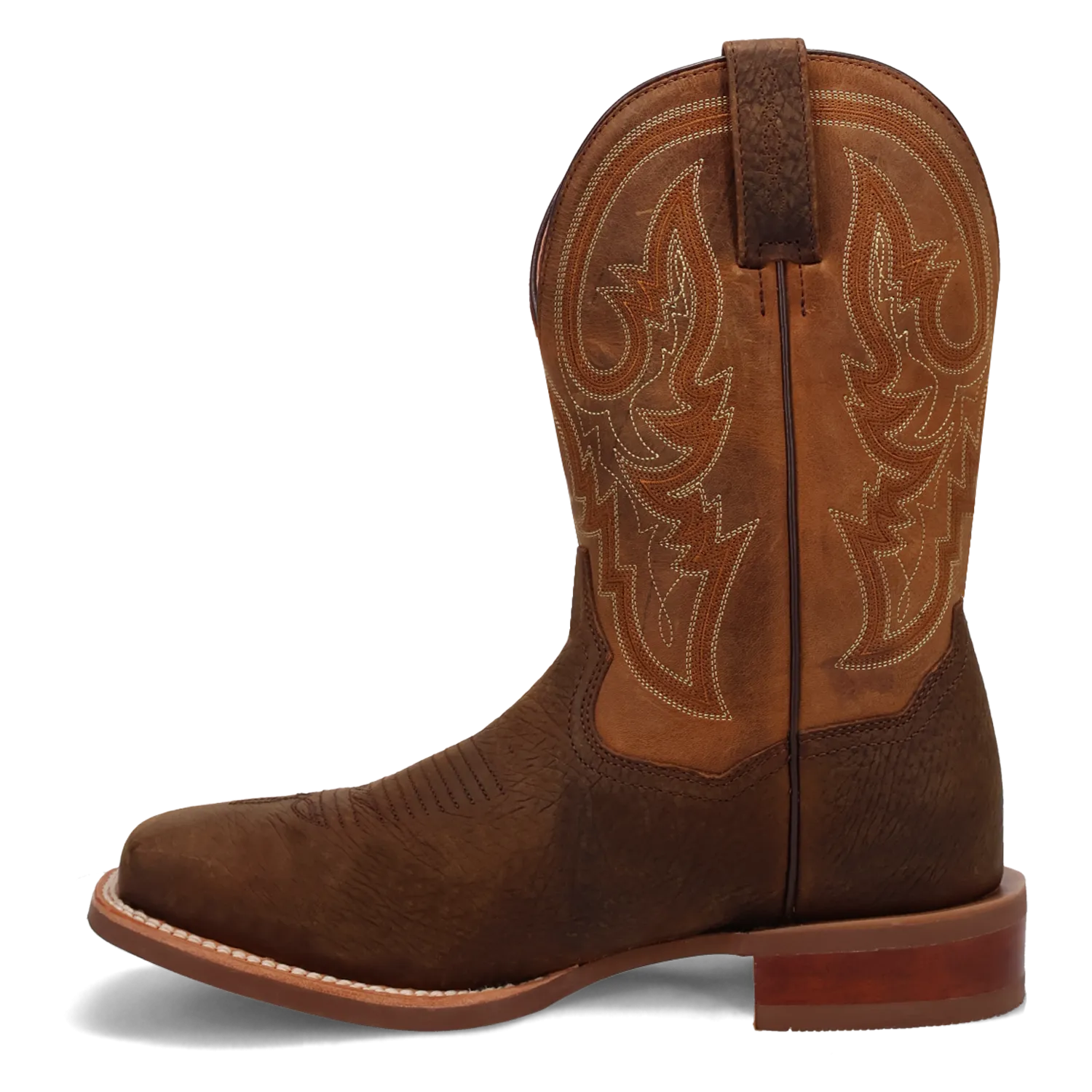 Dan Post Cowboy Certified Chocolate/Tan Brigston Broad Square Toe Boots for Men