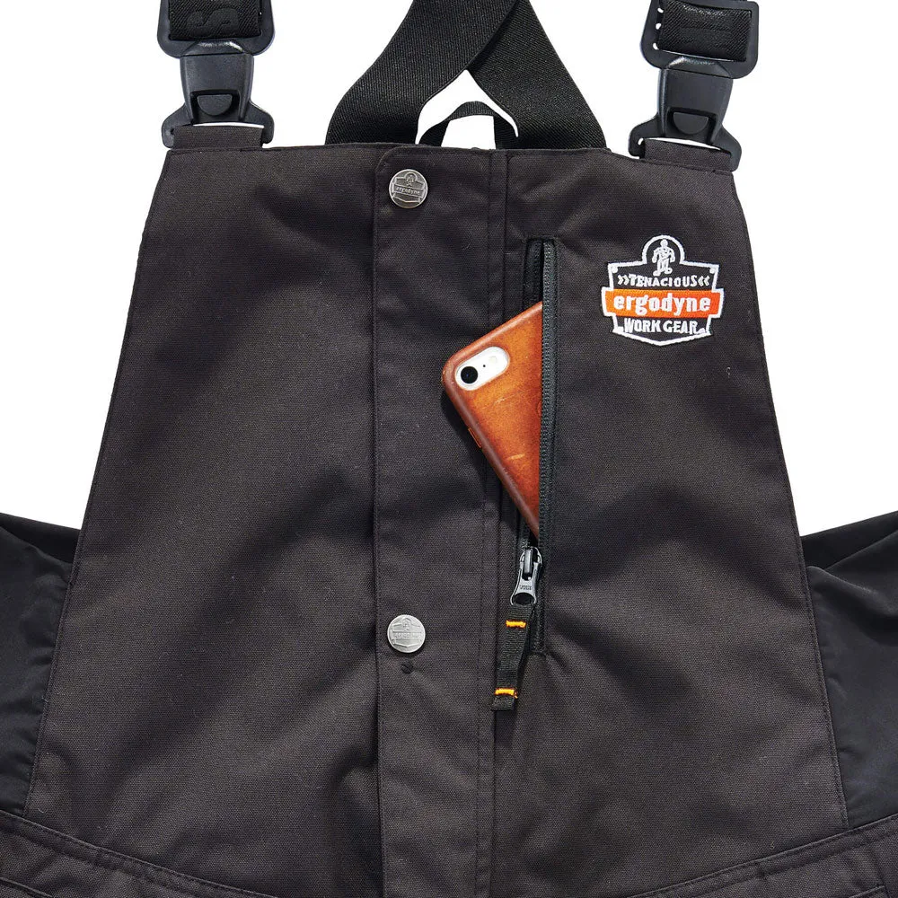 Ergodyne 41217 N-Ferno 6471 Thermal Bibs/Overalls, 3XL, Black