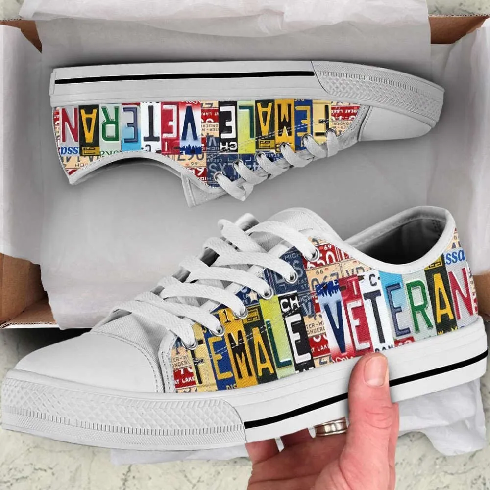 Female Veteran Low Top Shoes, Low Top Sneaker, Low Top Canvas Shoes