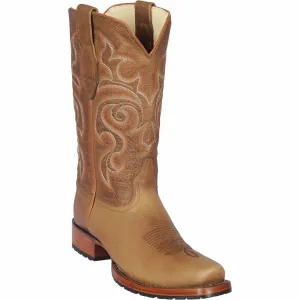 Honey Brown Square Toes Cowboy Boots