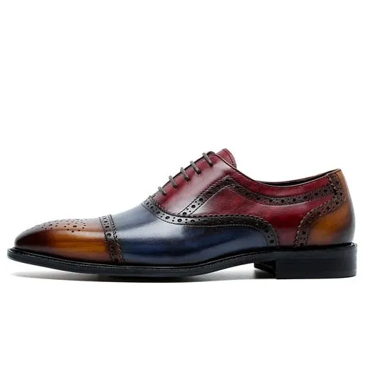 LuxePatch Wingtip Leather Lace-Up Oxfords