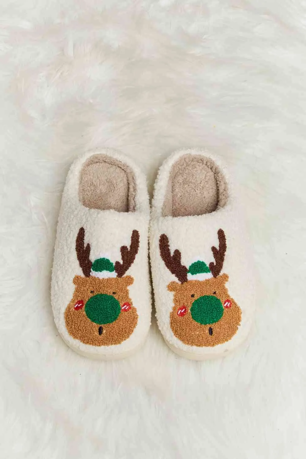 Melody Rudolph Print Plush Slide Slippers