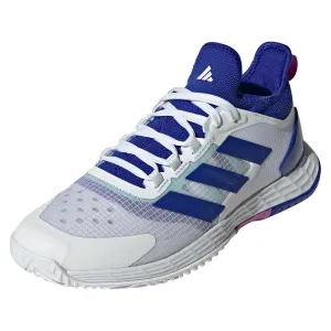 Mens Adizero Ubersonic 4.1 Tennis Shoes White and Lucid Blue