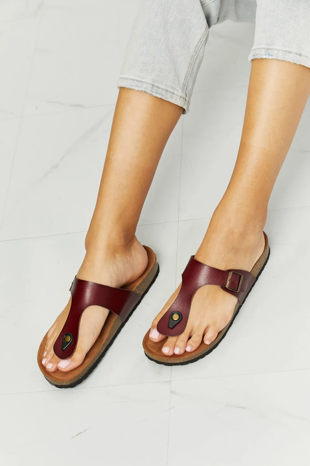 MMShoes Drift Away T-Strap Flip-Flop in Brown