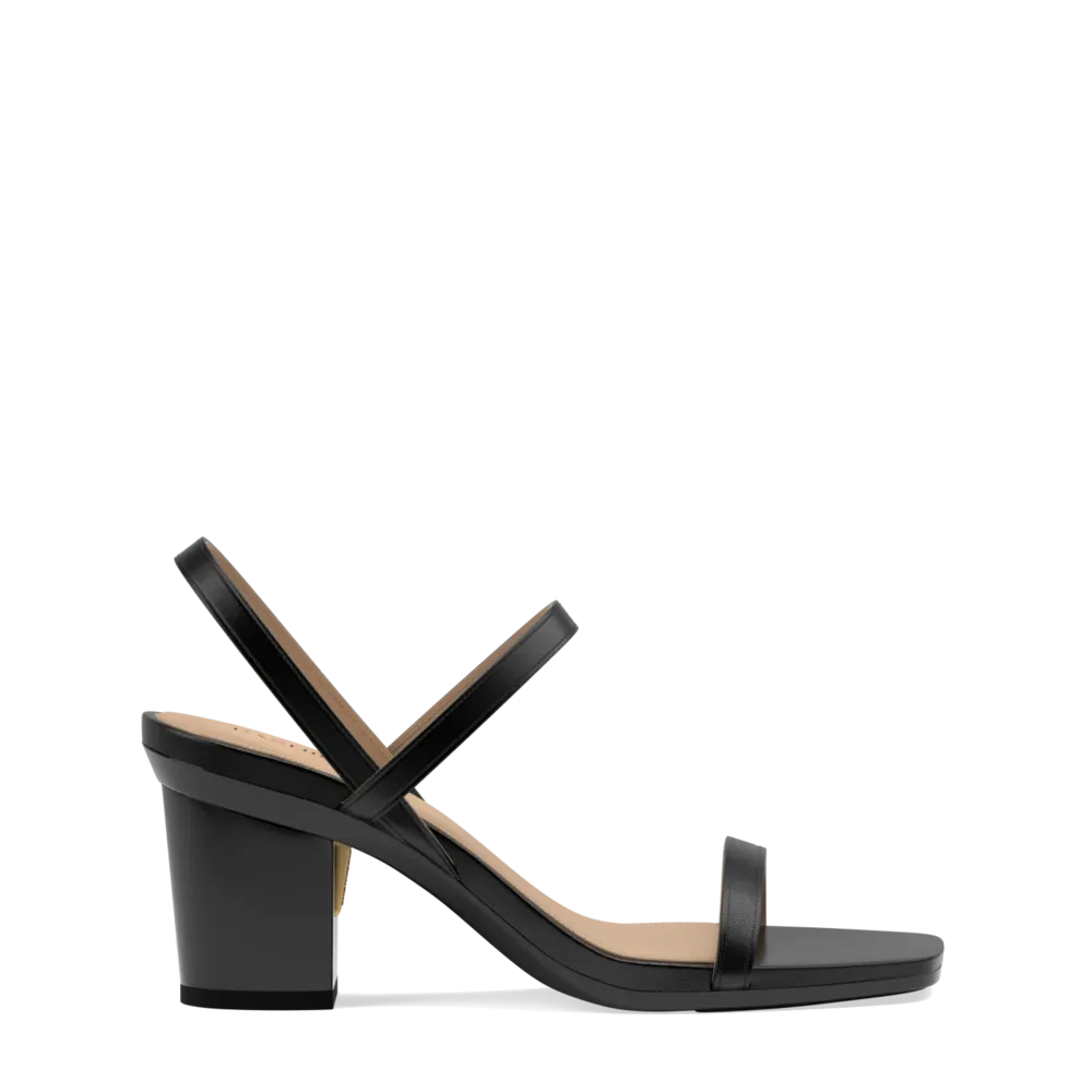 The Slingback Miranda - Coal   Block Heel Kit 3 Coal-FINAL SALE