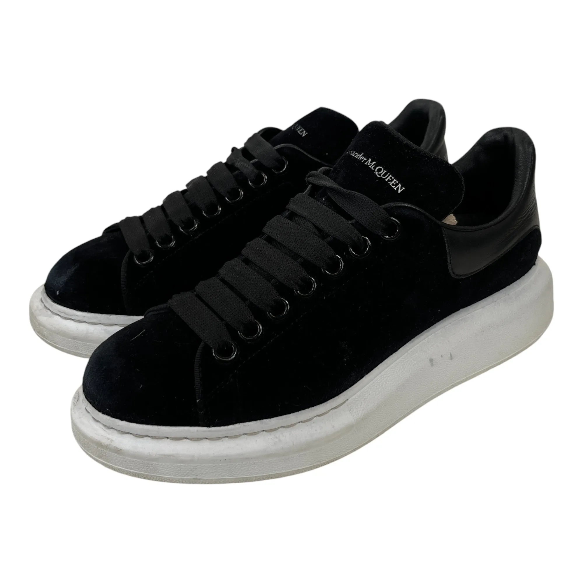 Women's Velvet Oversized Low Trainers Black Size EU 38.5 / UK 5.5