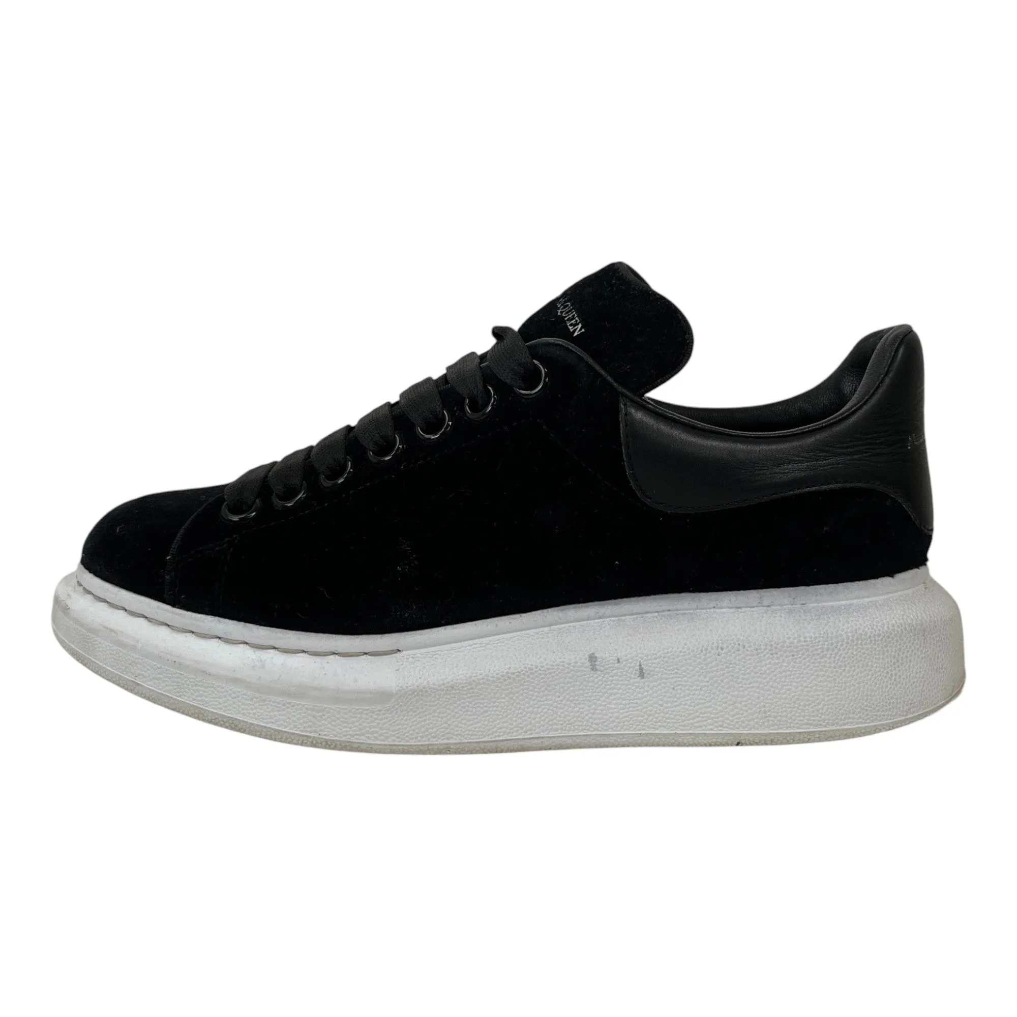 Women's Velvet Oversized Low Trainers Black Size EU 38.5 / UK 5.5